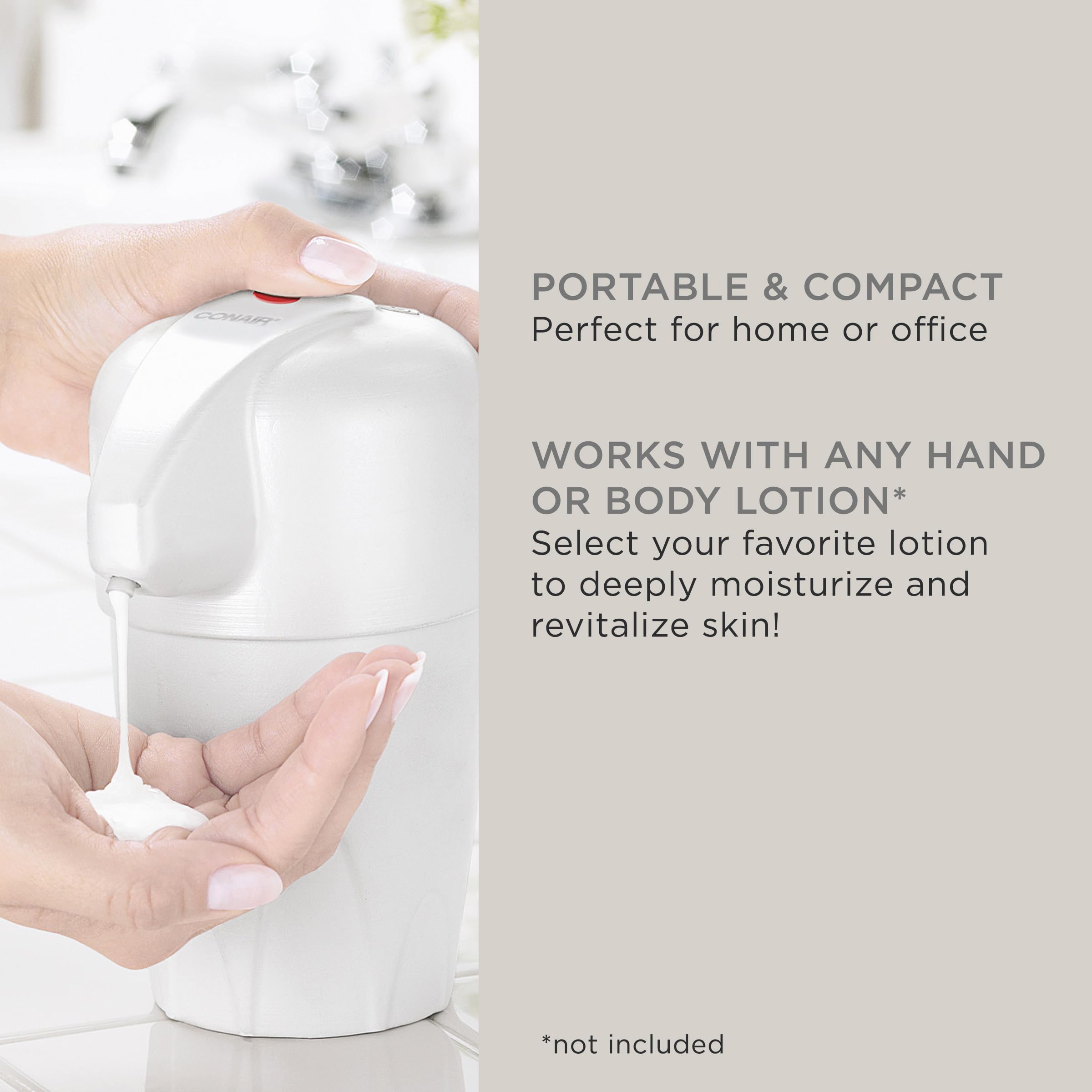 Conair True Glow warms lotion for smooth, ready-to-use application in minutes.
