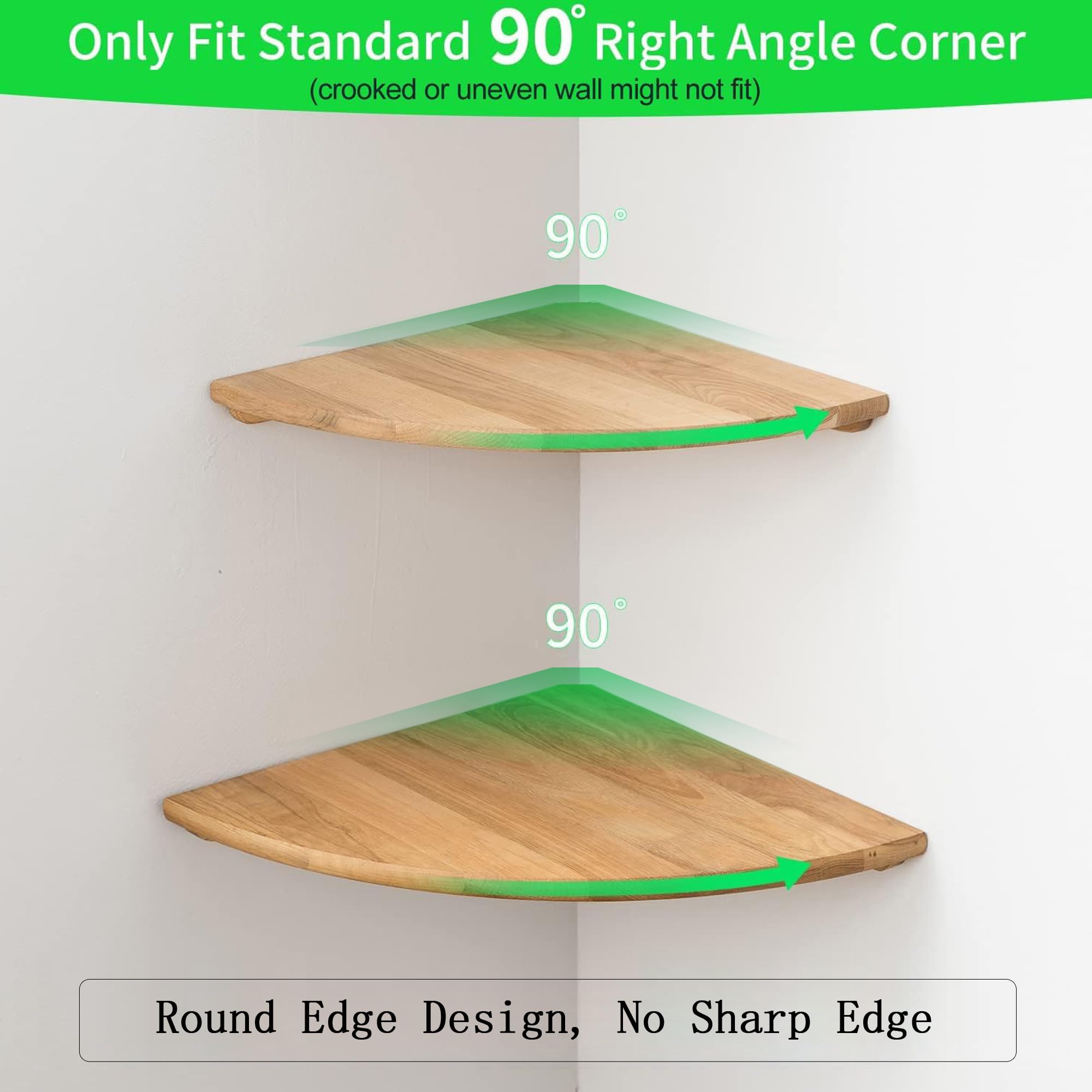 Conamily solid oak wood shelf with natural finish highlighting grain