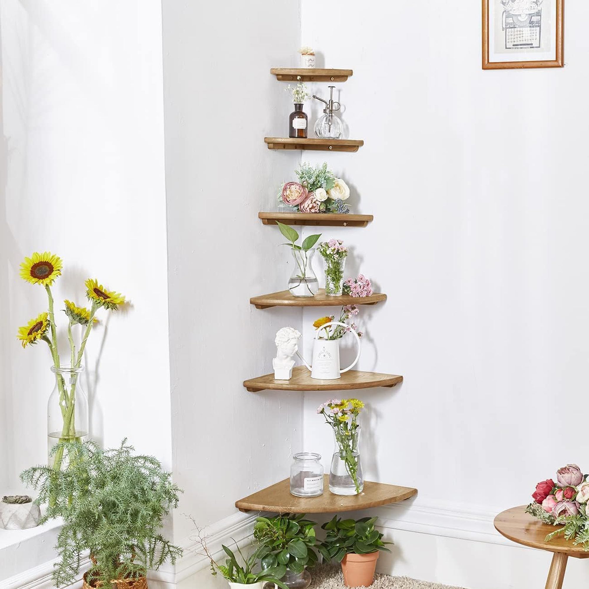 Conamily wall shelf suitable for kitchen and living spaces with wood tone