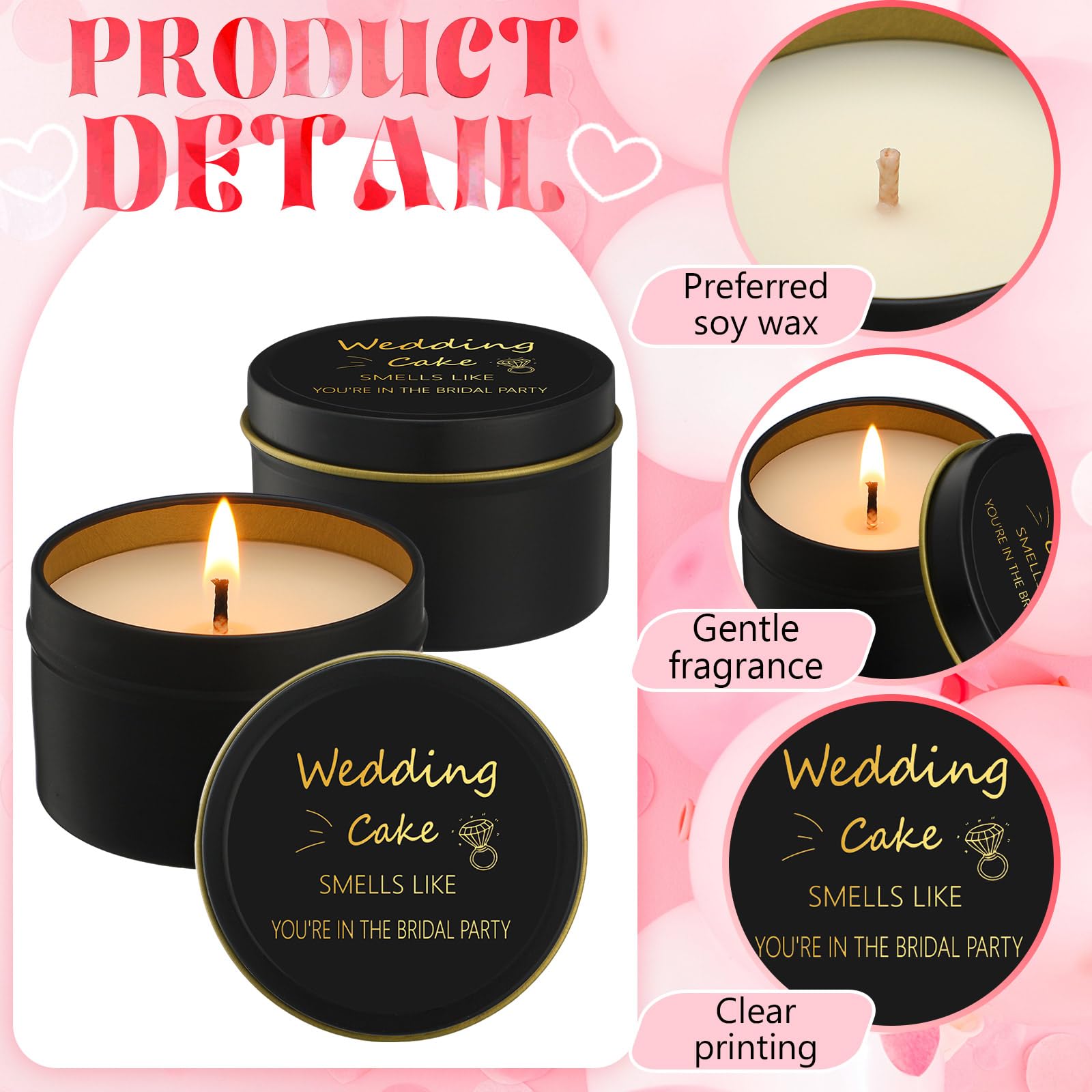Conelist organic soy wax bridesmaid candle delivers clean burn and natural aroma.