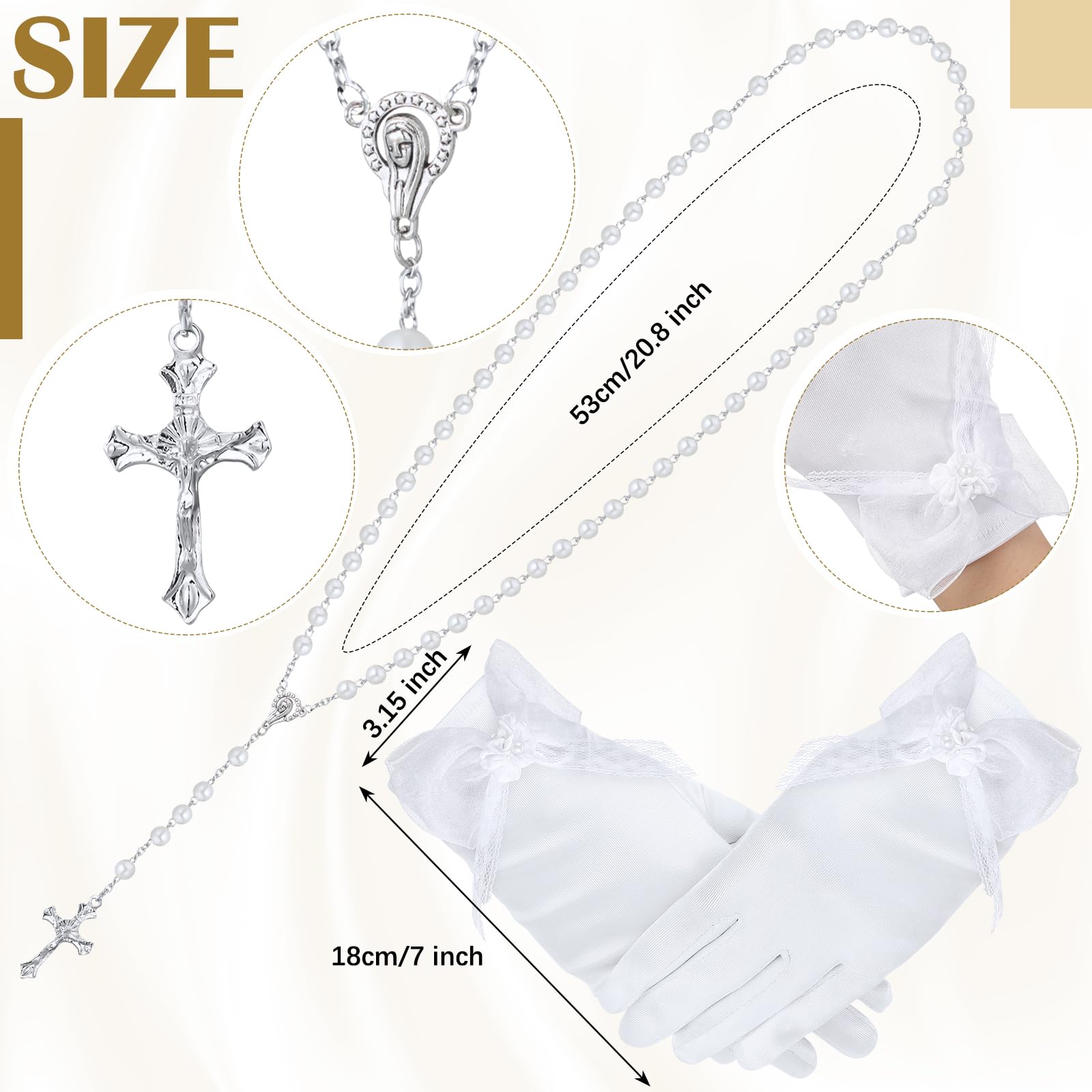 Conelist satin-gloves-white-8x18cm smooth touch refined look