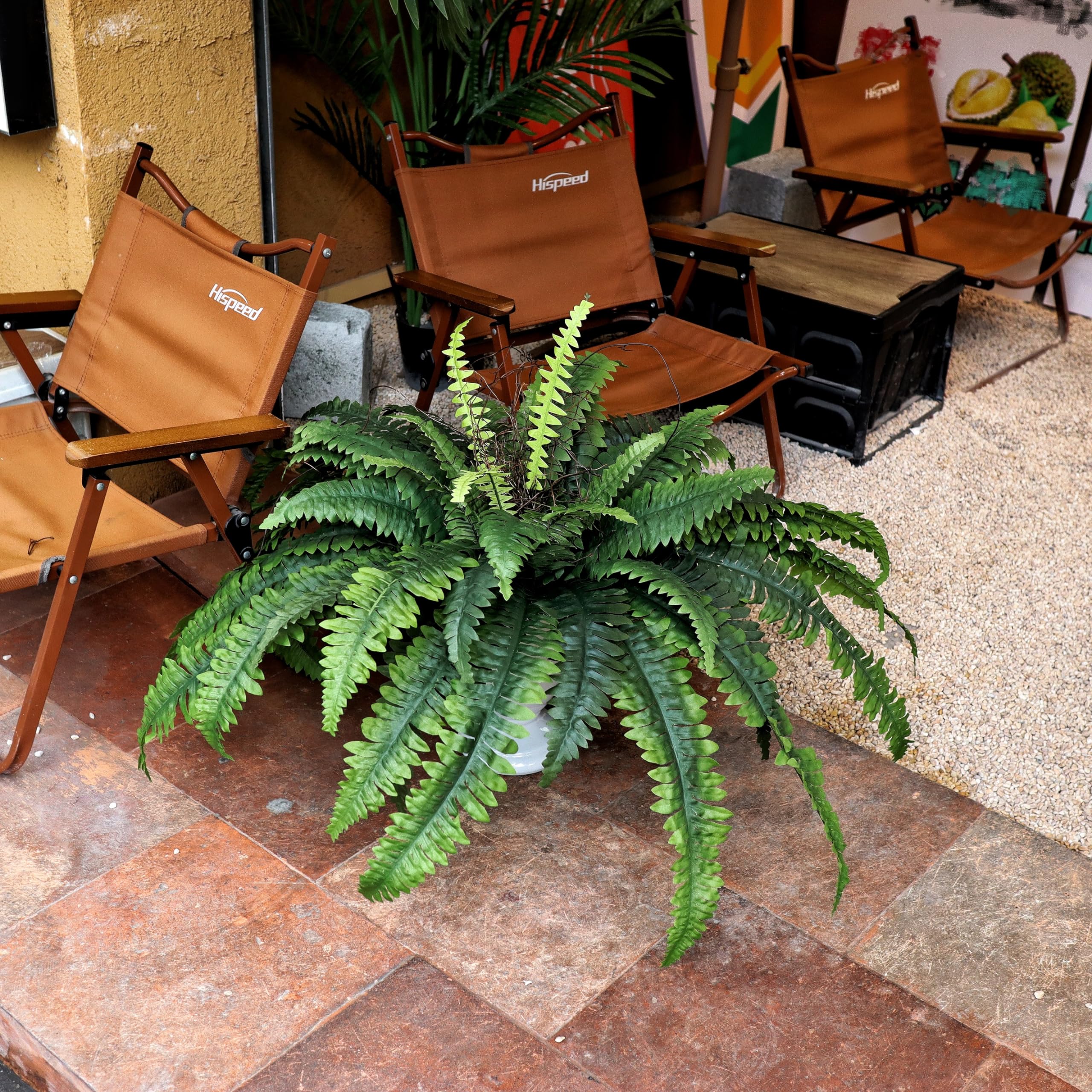CongfuHepMui artificial fern leaves with 60 fronds for dense year-round foliage.