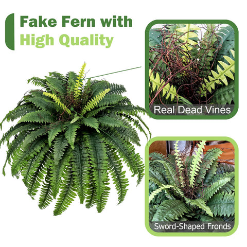 CongfuHepMui realistic greenery with detailed fronds for natural-looking arrangements.