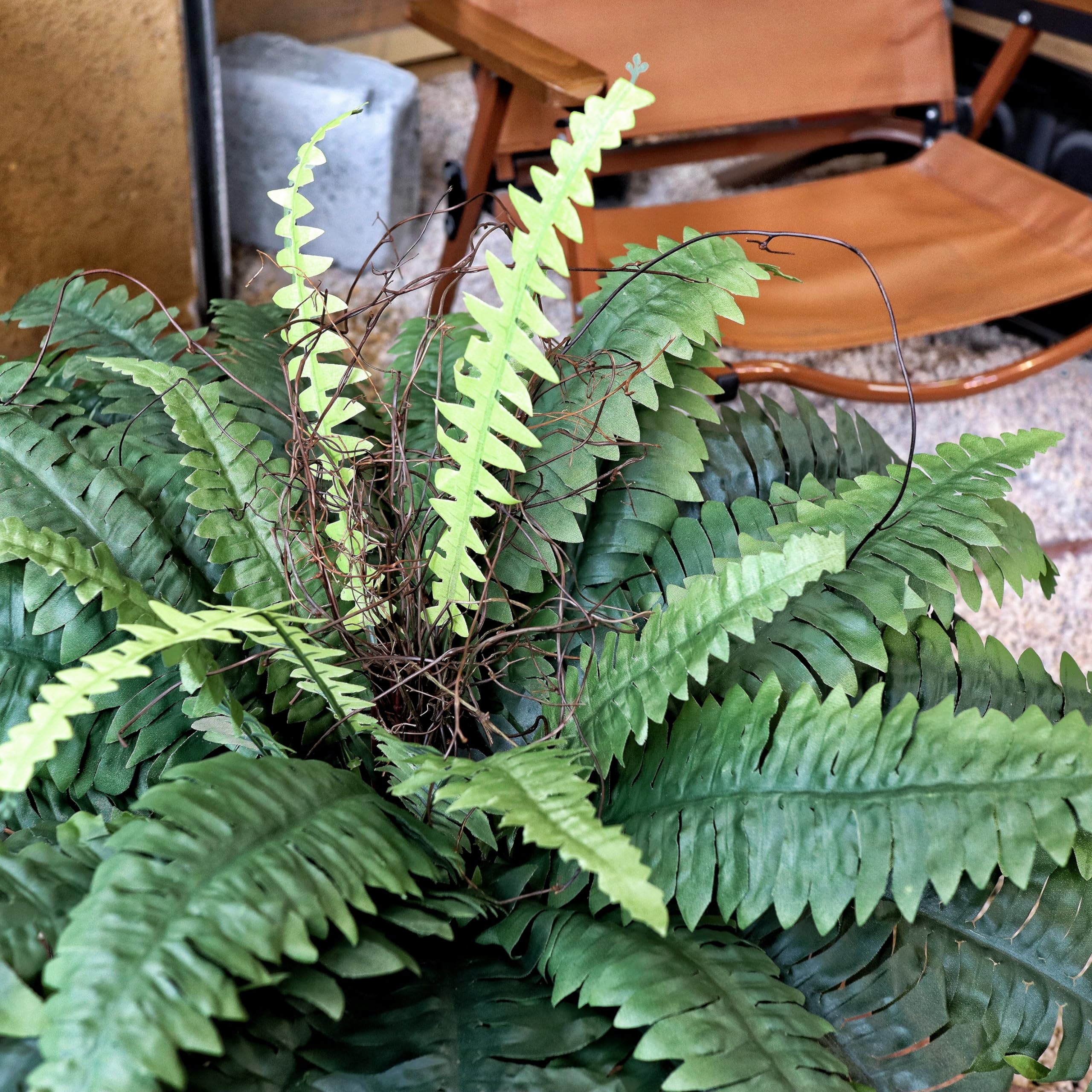 CongfuHepMui silk greenery fern leaves safe indoor decor for homes with kids and pets.