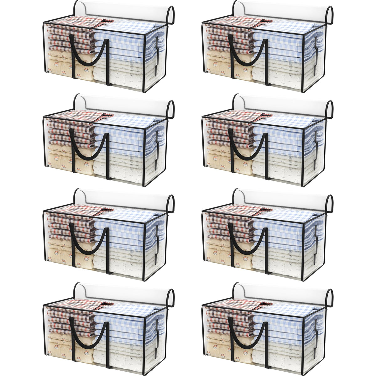 CONGREGATE 8-pack heavy-duty bags, side view, reinforced handles for heavy items.