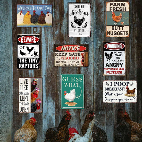 CONHUIDF 8x12 chicken signs yard display 04 rustic kitchen vibes.