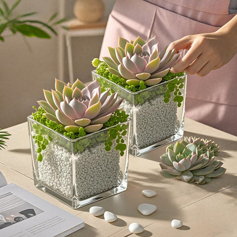 CONNOO square vase 5x5 desk display for home or office