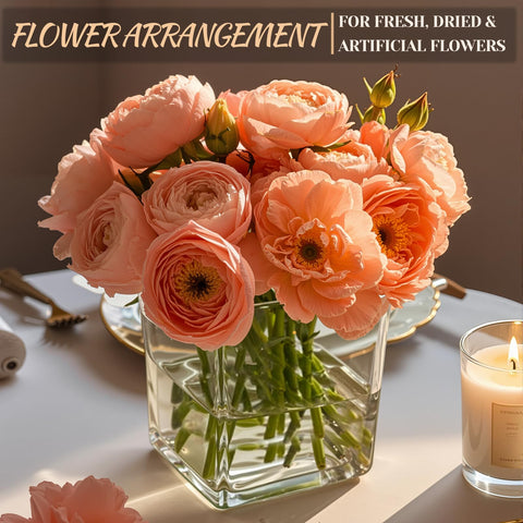 CONNOO square vase 5x5 floating candle use adds ambient glow