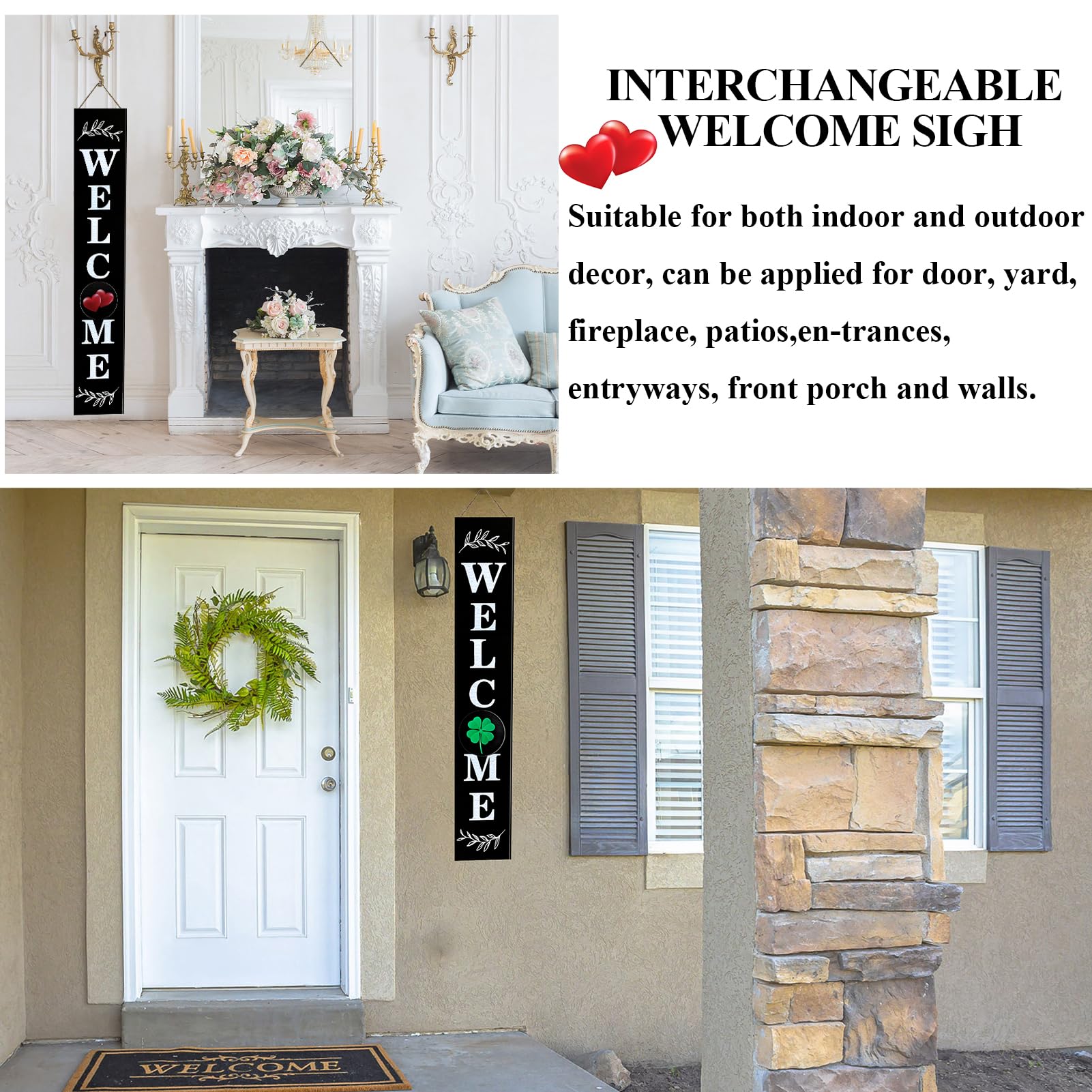 Consevisen wooden welcome sign with rustic farmhouse styling for indoors or outdoors