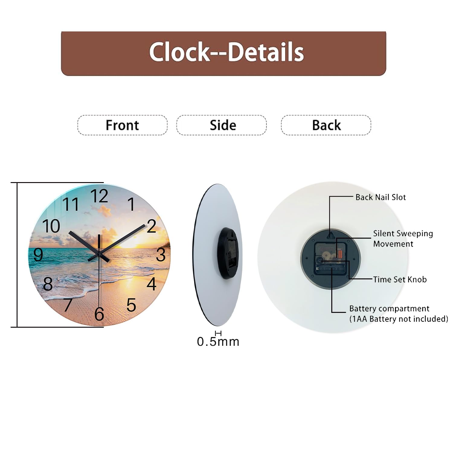 Constantplanet kitchen clock blue glass brightens kitchens while keeping reliable time