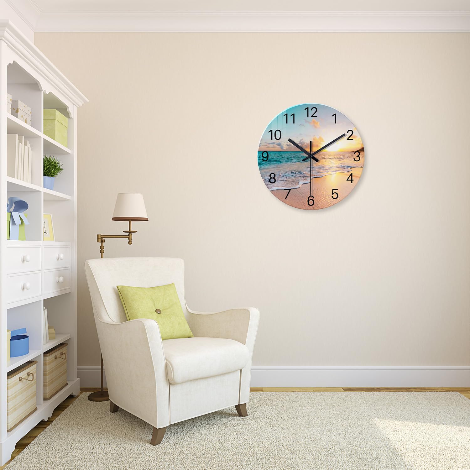 Constantplanet blue-dial wall clock frameless design brightens living spaces with modern style