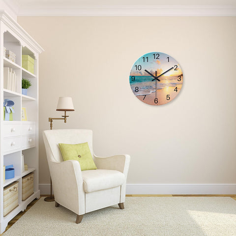Constantplanet blue-dial wall clock frameless design brightens living spaces with modern style