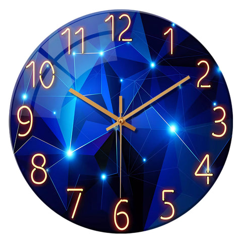 Constantplanet blue wall clock front view glass for a sleek modern look
