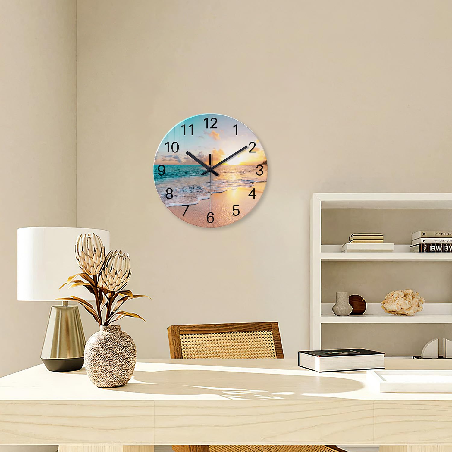 Constantplanet battery-operated wall clock runs on AA power for clutter-free walls