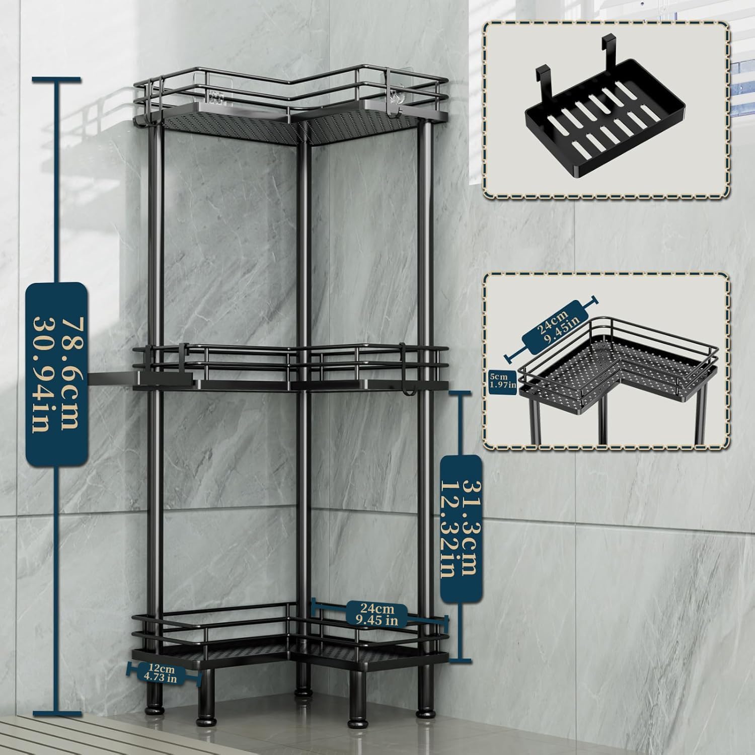 Consumest 2-inch safety rails prevent items from slipping