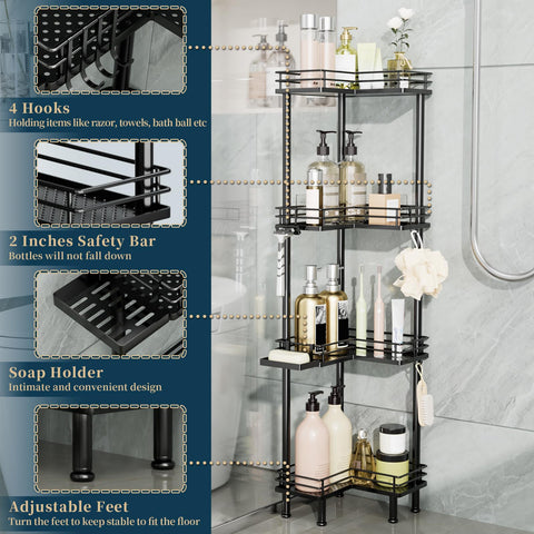 Consumest corner shower caddy drainage holes prevent water buildup and keep items dry.
