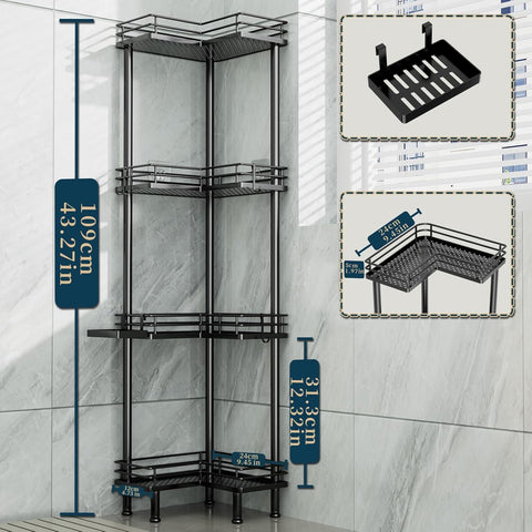 Consumest corner shower caddy installs quickly for instant bathroom organization.