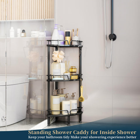Consumest corner shower caddy stand rustproof material for lasting bathroom storage