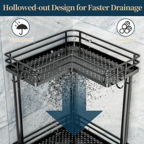 Consumest large-capacity corner shelf for bulky bottles and daily essentials