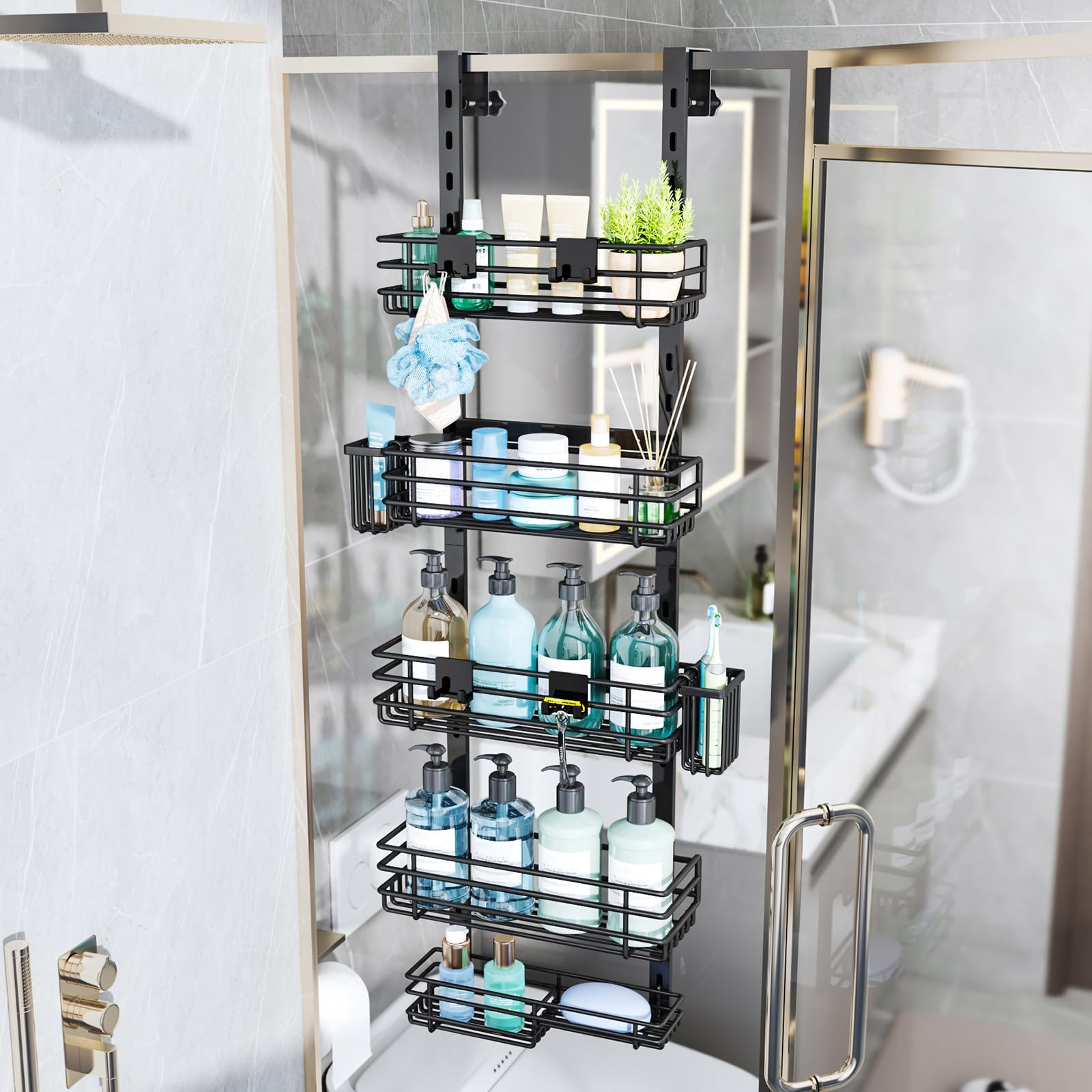 Consumest stainless steel shower shelf resists humidity with durable finish