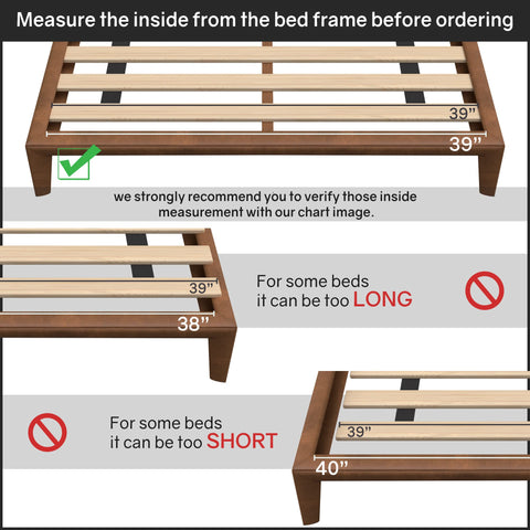 Continental Sleep slats easily attach to standard bed frames.