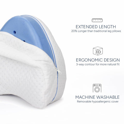 Contour Legacy leg pillow requires no straps, allowing natural nighttime movement.