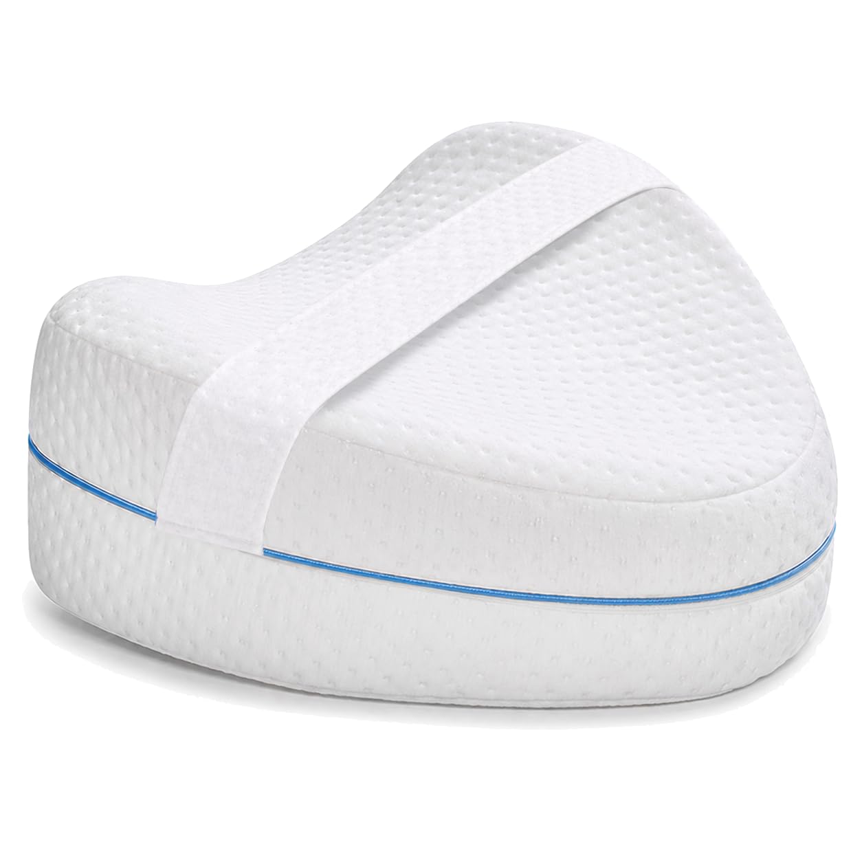 Contour Legacy XL leg pillow top view showing ergonomic crescent for proper alignment.