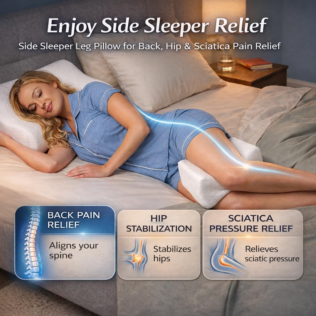 Contour Original Hourglass knee pillow with adjustable strap stabilizing position