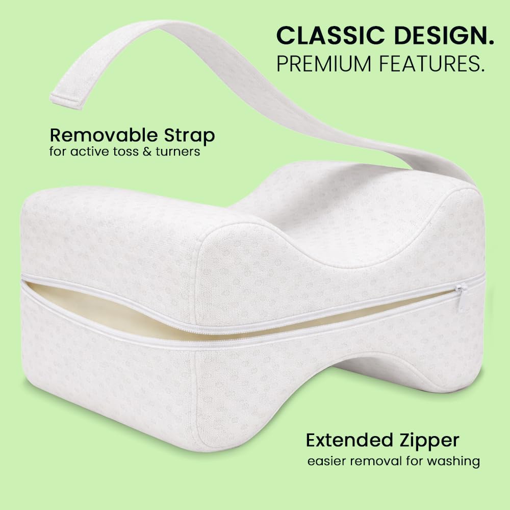 Contour Original Hourglass knee pillow in side sleeping position for ergonomic support