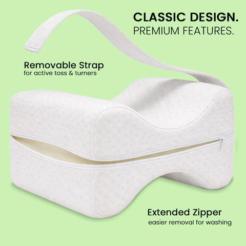 Contour Original Hourglass knee pillow in side sleeping position for ergonomic support