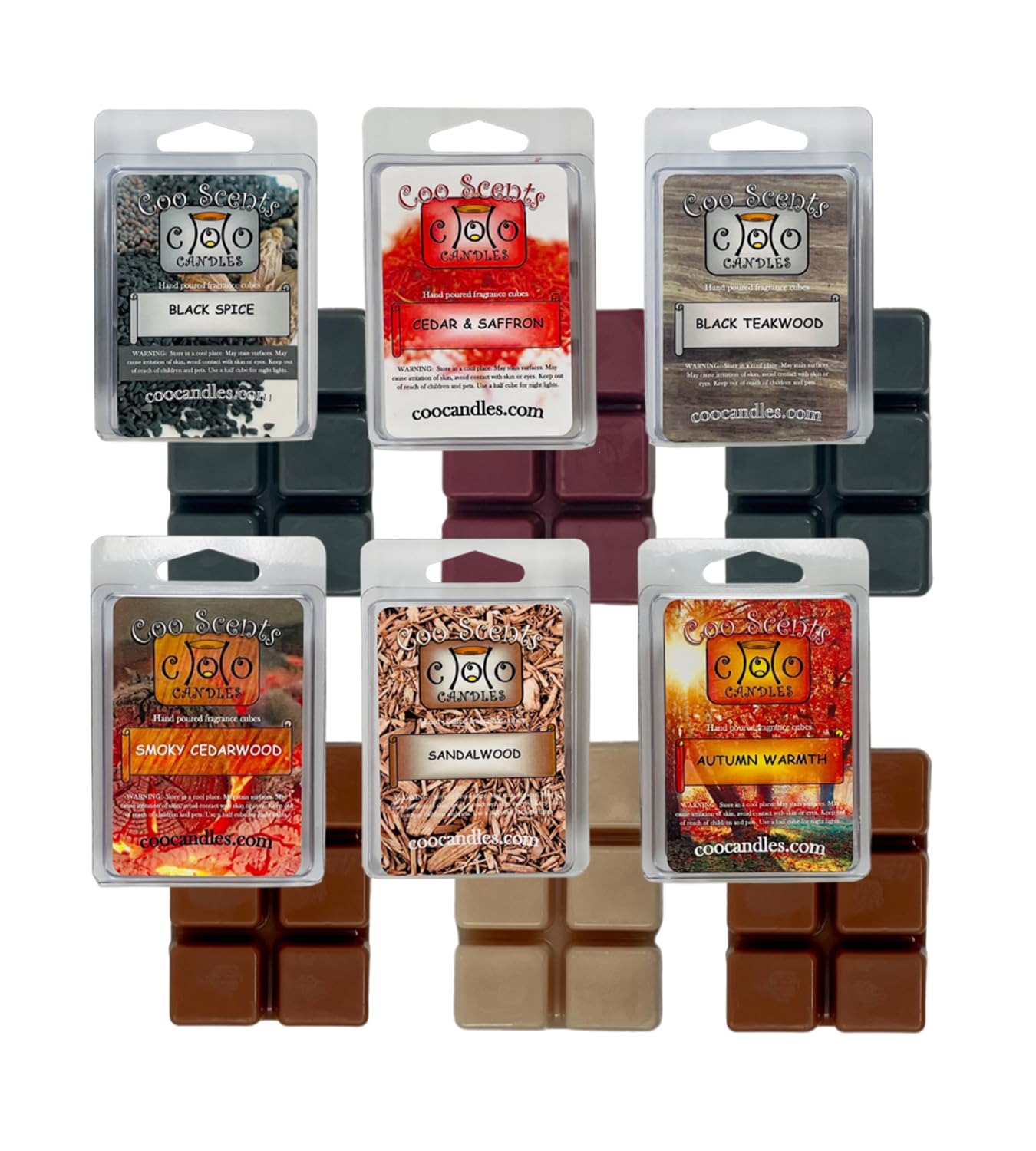 Coo Candles Fall Mix Cedar Saffron wax melt for cozy autumn ambiance