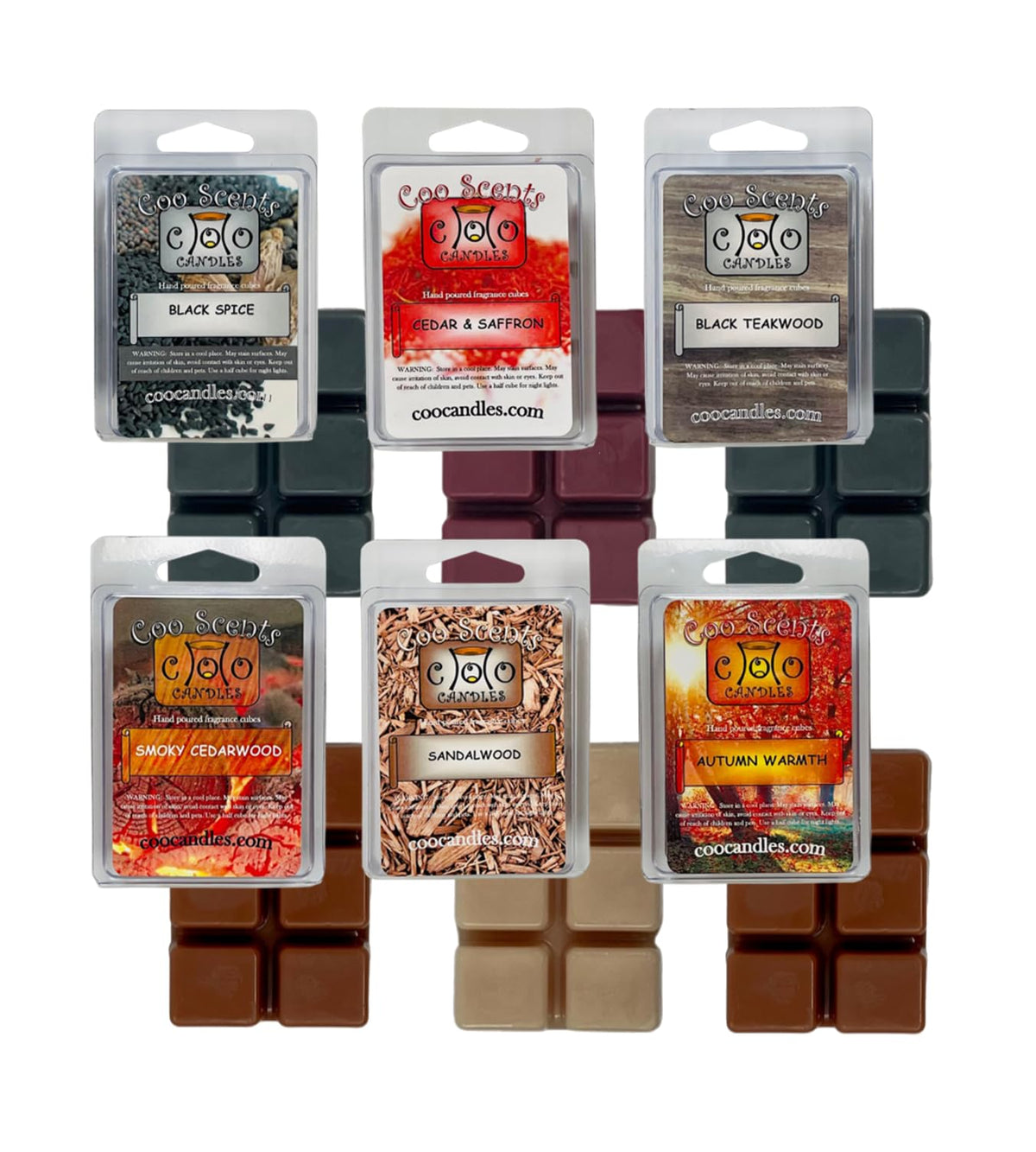 Coo Candles Fall Mix Cedar Saffron wax melt for cozy autumn ambiance