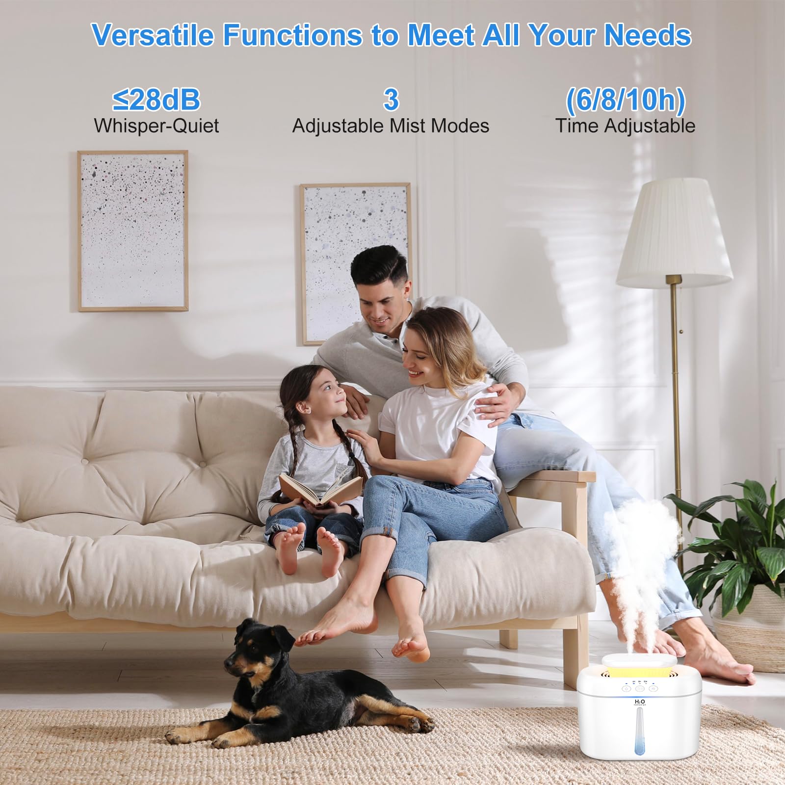 COO humidifier auto shut-off ensures safety when water runs low