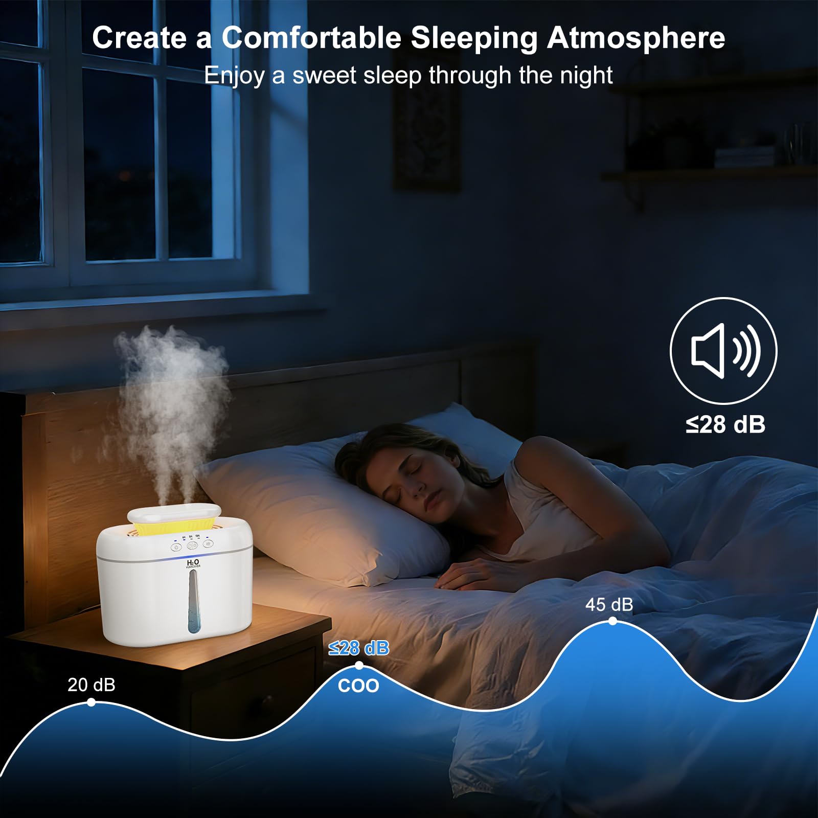 COO humidifier operates quietly to keep bedrooms peaceful