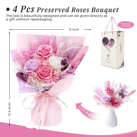 Cooeach forever roses pink display enhances gifting appeal