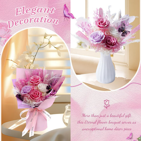 Cooeach table display preserved flowers brightening a surface