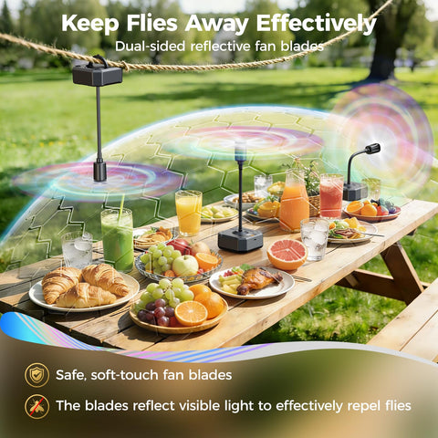Coohea Fly Fans LED display shows battery level for easy charging.