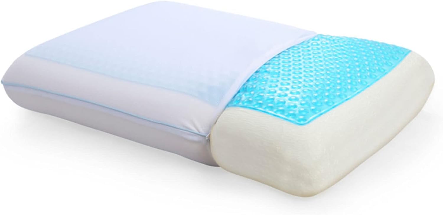 COOL GEL cooling pillow side view with cooling surface for hot sleepers