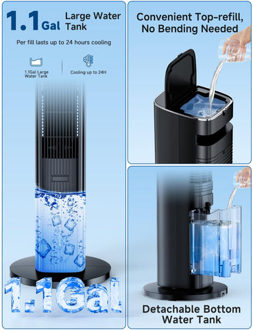 COOLECH dual tanks closeup for long-lasting cooling and easy refills