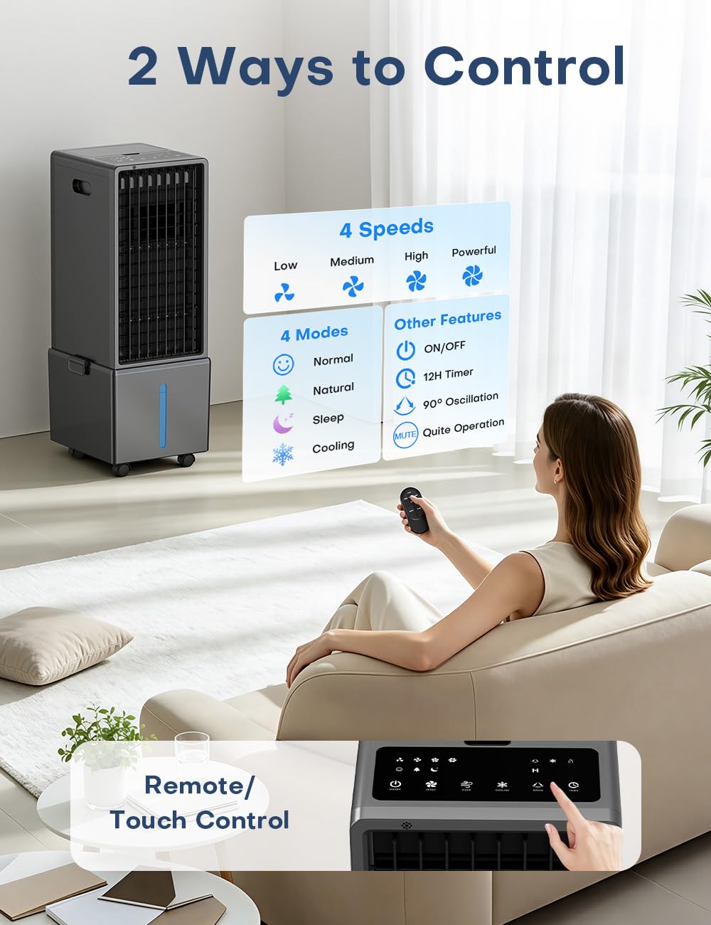 COOLECH LED touch panel and remote provide convenient operation from anywhere