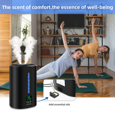 Coolfiqu 6L humidifier in a cozy bedroom setup