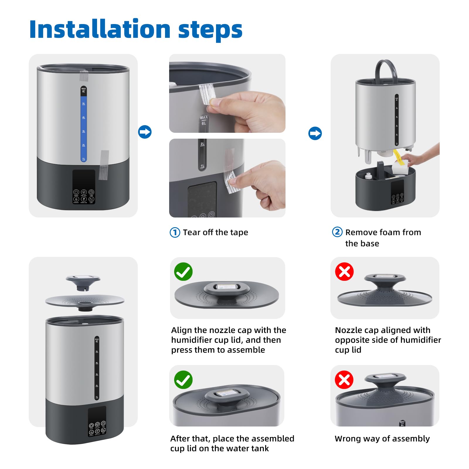Coolfiqu 6L humidifier ideal for large rooms with even humidity distribution
