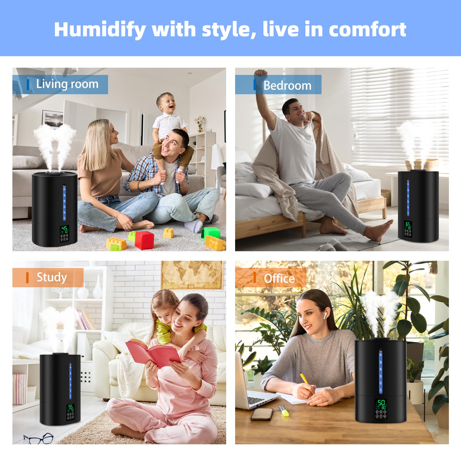 Coolfiqu essential oil diffuser feature adds ambient scent