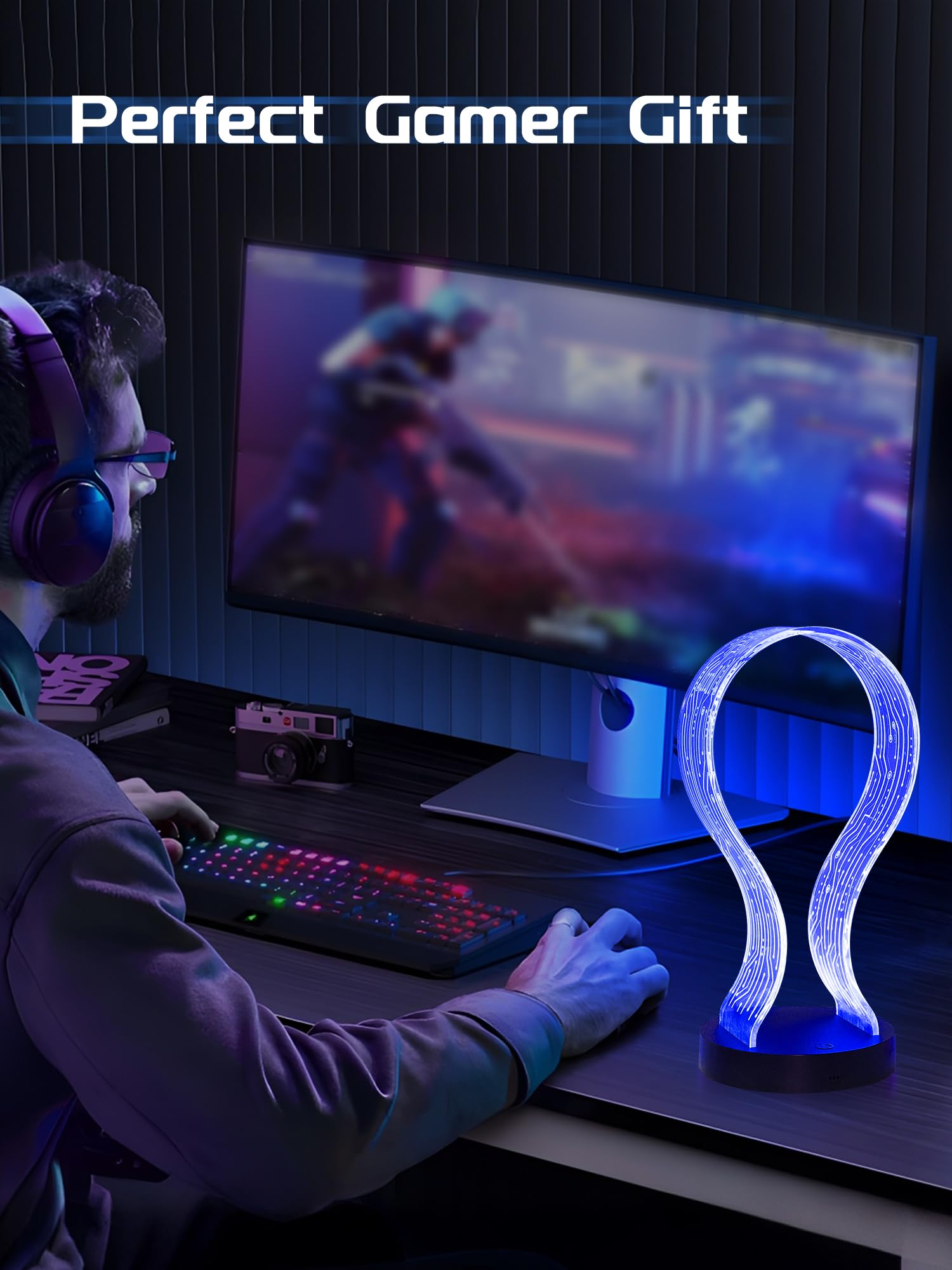 CoolGift Mart gaming-focused stand blends style and practical headphone display.