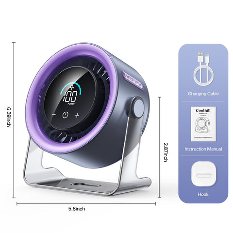 Coolhill USB desk fan purple bedroom-perfect compact cooling solution
