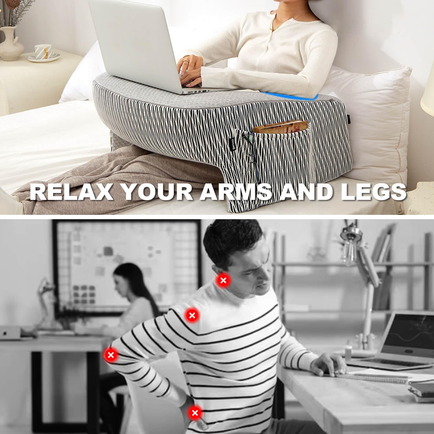 cooloo8 gaming pillow ash grey eases handheld play with comfortable grip