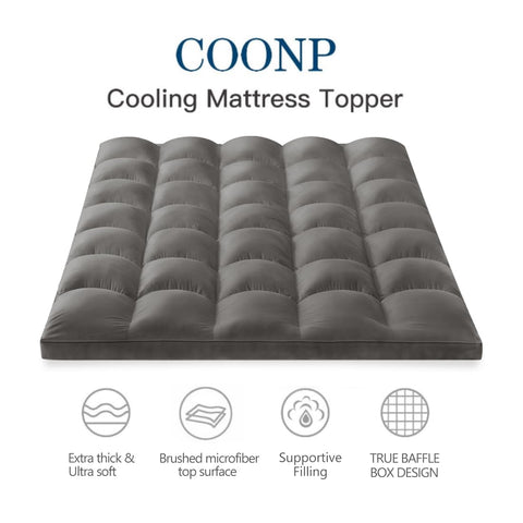 COONP Queen Topper features a deep-pocket design securing 8-21 inch mattresses