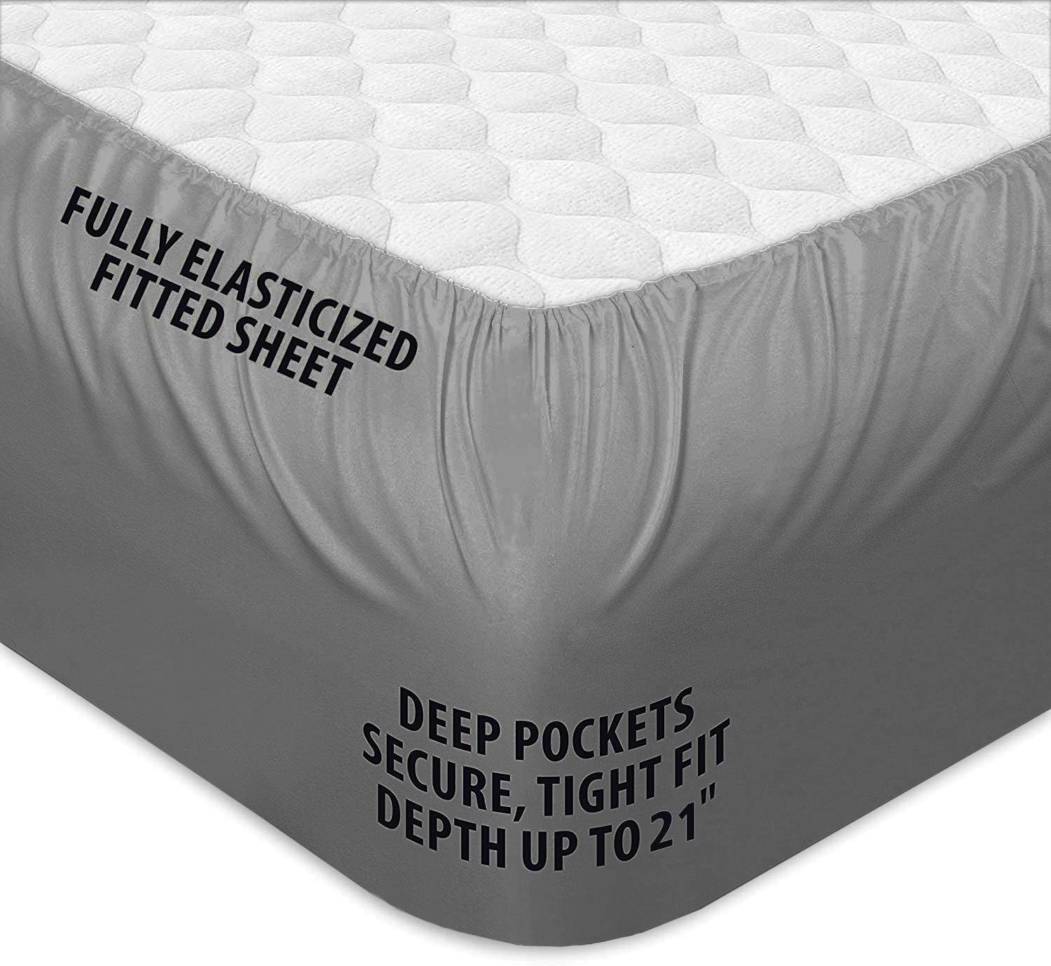 COONP Queen Topper shows elastic deep pocket securing the topper to the mattress