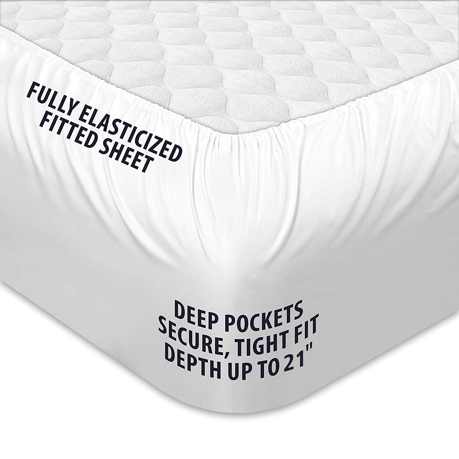 COONP Queen Topper elastic deep-pocket fit keeps topper in place.