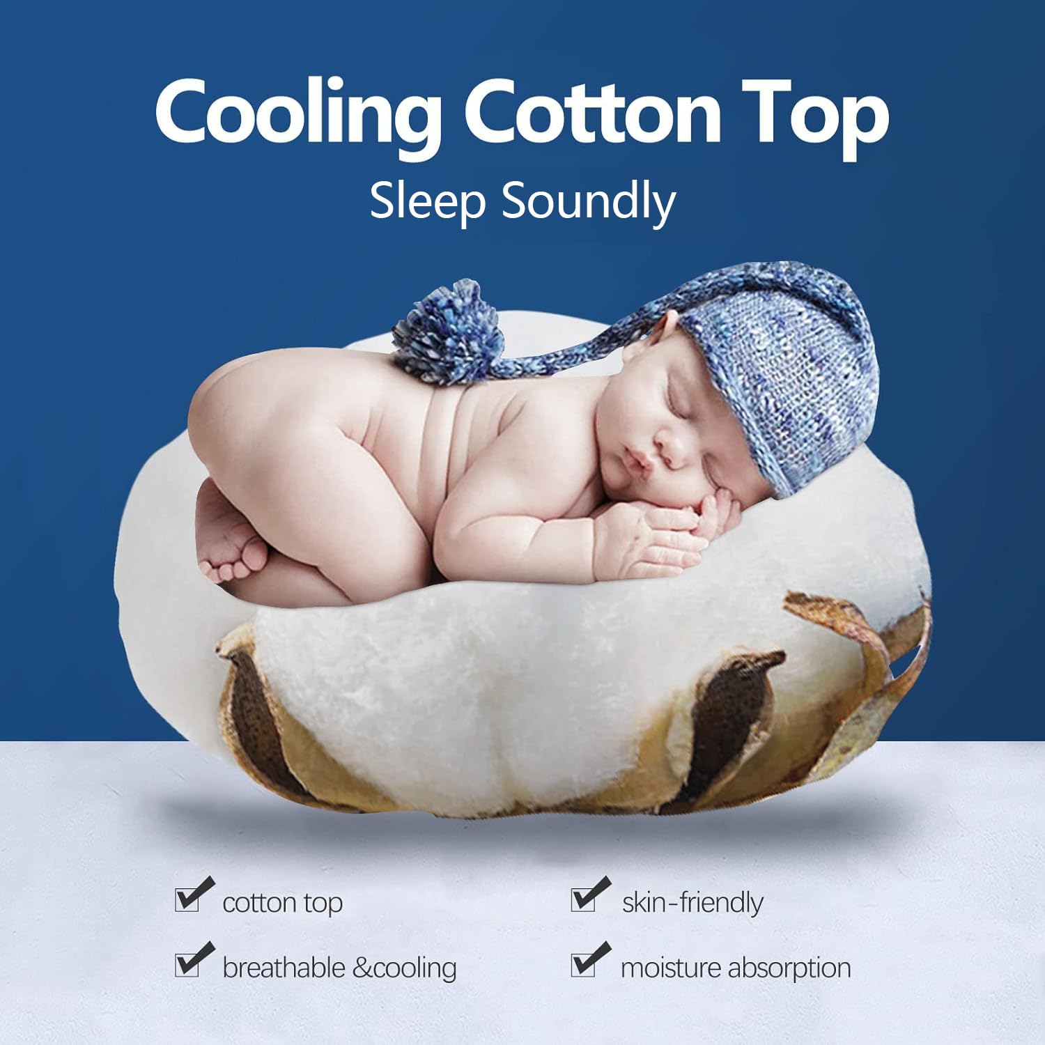COONP topper with elastic deep pocket secures a snug fit on mattress.